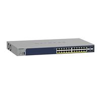 NETGEAR 28-Port PoE Gigabit Ethernet Smart Switch (GS728TP) - Managed, Optional Insight Cloud Management, 24 x PoE+ @ 190W, 4 x 1G SFP, Desktop or Rackmount and Limited Lifetime Protection