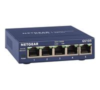 NETGEAR 5 Port Gigabit Network Switch (GS105) - Ethernet Splitter - Ethernet Switch - Ethernet Hub - Plug-and-Play - Silent Operation - Desktop or