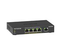 NETGEAR 5-Port Gigabit Ethernet Unmanaged PoE Switch (GS305P) - with 4 x PoE+ @ 63W, Desktop or Wall Mount