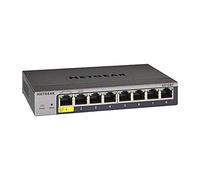 NETGEAR 8-Port Gigabit Ethernet Smart Switch (GS108T) - Managed, with 1 x PD port, Optional Insight Cloud Management, Desktop or Wall Mount, Silent Operation, and Limited Lifetime Protection