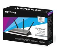 NETGEAR D7000-100UKS Nighthawk AC1900 Dual Band 600 + 1300 Mbps Wireless (Wi-Fi) VDSL/ADSL Modem Router for Phone Line Connections, New