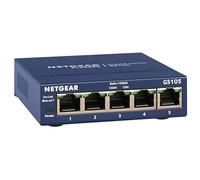 NETGEAR 5-Port Gigabit Ethernet Unmanaged Switch (GS105NA) - Desktop or Wall Mount, and Limited Lifetime Protection
