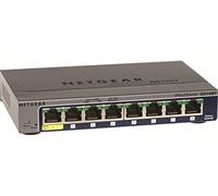 Netgear GS108T Managed Ethernet Connection, Supports Power over this Port (PoE) - Network Switches (SNMP, IEEE 802.3ab, IEEE 802.3i, IEEE 802.3u, IEEE 802.3x, 10/100/1000 Mbps, 15 μs, Managed, 158 x 105 x 27 mm)