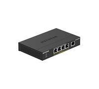 NETGEAR GS305PP PoE Switch 4 Port Gigabit Ethernet LAN Switch PoE+ 83W (5 Ports Plug-and-Play Network Switch PoE, Fanless, Robust Metal Housing), Black