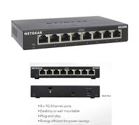 NETGEAR 8 Port Gigabit Network Switch (GS308) | Unmanaged Ethernet Switch | Ethernet Splitter | Silent Operation | Desktop or Wall Mount
