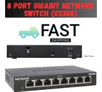 NETGEAR GS308E 8-Port Gigabit Ethernet Network Switch Hub Internet Splitter UK