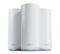 NETGEAR Orbi 770 Series TriBand WiFi 7 Mesh System RBE773 Router 2 Satellite Extenders Covers up to 8 000 sq ft 100