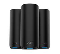 Netgear Orbi 870 Series Tri-Band Wifi 7 Mesh System (Rbe873) - Router plus 2 Satellite Extenders - Covers Up To 7,500 Square Feet - 10 Gig Internet Port - Be21000 802.11Be (Up To 21 Gbps), Black