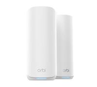 NETGEAR Orbi 870 Series Tri-band WiFi 7 Mesh System - Router plus 1 Satellite Extenders - Covers up to 5.000 sq. ft., 150 Devices - 10 Gig Internet Port - BE21000 802.11be - up to 21 Gbps- White
