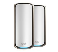 NETGEAR Orbi 970 Series Quad-Band WiFi 7 Mesh Network System (RBE972S), Router + 1 Satellite Extender, Security Features, Up to 27Gbps, Covers up to 6,600 sq. ft., 200 Devices, 10 Gig Internet Port