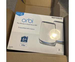 NETGEAR Orbi RBK852 AX6000 Tri-Band Mesh Wi-Fi 6 System - Router and Satellite