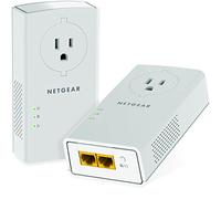 NETGEAR Powerline Adapter 2000 Mbps (2) Gigabit Ethernet Ports with Passthrough + Extra Outlet (PLP2000)