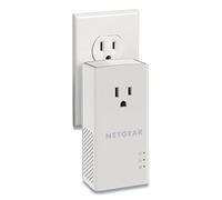NETGEAR Powerline adapter Kit, 1200 Mbps Wall-plug, 1.2 Gigabit Ethernet Ports with Passthrough + Extra Outlet (PLP1200-100PAS)