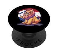 Netherland Dutch Flag Lion Nederland Dutch Pride Dutch Roots PopSockets Adhesive PopGrip