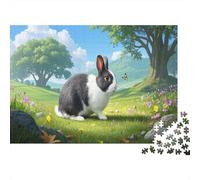 Netherland Dwarf Jigsaw Puzzles Puzzles for Adults Kids. 1000 Pieces Hill Grassland Impossible Challenge Toy Home Decoration for Gifts 1000pcs (75x50cm)