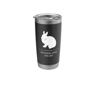 Netherland Dwarf Rabbit White Silhouette Stainless Steel Insulated Tumbler