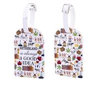 Netherland is Always a Good Idea Gift Holstein Dutch Windmill Tulip Lover Gift Europe Traveller Luggage Tag (Netherland tag UK)