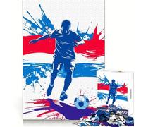 Netherland Soccer Player Silhouette for Adults 1000 Piece Jigsaw Puzzle Think Smart Toy Leisure Time Accurate Cut Art Collectible (38x26cm)