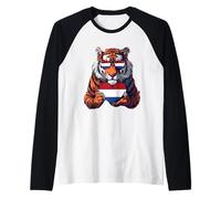 Netherland Tiger Dutch Pride Dutch Flag Heart Nederland Raglan Baseball Tee