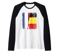 Netherlands Belgium Half Flag Dutch Belgian Jersey Raglan Baseball Tee