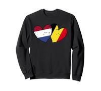 Netherlands Belgium Love Heart Dutch Belgian Dual Flag Sweatshirt