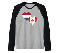 Netherlands Canada Flag for Proud Canadian Dutch A Konigsdag Raglan Baseball Tee