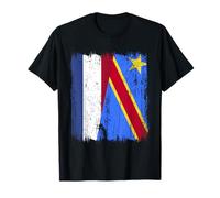 Netherlands Congo Half Flag Dutch Congolese Pride Jersey T-Shirt