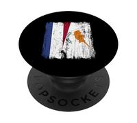 Netherlands Cyprus Half Flag Dutch Cypriot Heritage PopSockets Adhesive PopGrip