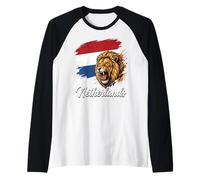 Netherlands Dutch Lion National Flag Raglan Baseball Tee