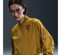 Netherlands Essential Women's Nike Football Oversized Bomber - Brown - Polyester S (UK 8-10)