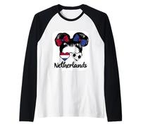 Netherlands Flag Girls Proud Dutch Fans Supporters Raglan Baseball Tee