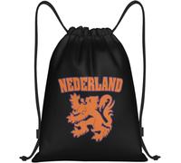 Netherlands Flag Lion Dutch Pride Unisex Drawstring Bag Waterproof Pe Bag Durable String Backpack For Climbing Sports Gym