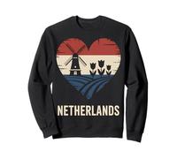 Netherlands Heart Windmill Tulip Vintage Sweatshirt