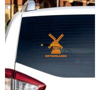 Netherlands Holland Windmill Sticker Decal Vinyl Dutch Netherlandish - Orange 15.2cm - for Car Boat Laptop Cup No Background Die-Cut