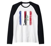 Netherlands Iraq Half Flag Dutch Iraqi Jersey Raglan Baseball Tee