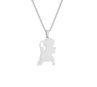 Netherlands Map Flag Pendant Necklaces for Women Men Stainless Steel Holland Jewellry Dutch Ethnic Gifts (Style B Silver Colour,45cm Chain)