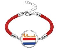 Netherlands National Flag Pattern Lucky Red String Bracelet Rope Bracelet Handmade