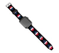 Netherlands Skull Flag Cute Leather Watch Strap Compatible with IWatch Sport Replacement Band for Men Women