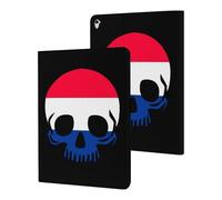 Netherlands Skull Flag Funny Tablet Cases Multi-Viewing Angels Trifold Stand Case Compatible with iPad Series