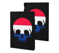 Netherlands Skull Flag Funny Tablet Cases Multi-Viewing Angels Trifold Stand Case Compatible with iPad Series