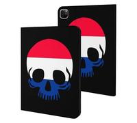 Netherlands Skull Flag Funny Tablet Cases Multi-Viewing Angels Trifold Stand Case Compatible with iPad Series