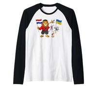 Netherlands Ukraine Flag Ukrainian Dutch Holland Roots Raglan Baseball Tee