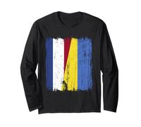 Netherlands Ukraine Half Flag Dutch Ukrainian Heritage Long Sleeve T-Shirt