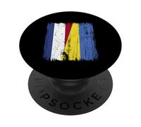 Netherlands Ukraine Half Flag Dutch Ukrainian Heritage PopSockets Adhesive PopGrip