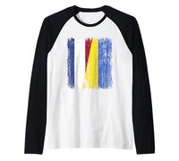 Netherlands Ukraine Half Flag Dutch Ukrainian Heritage Raglan Baseball Tee