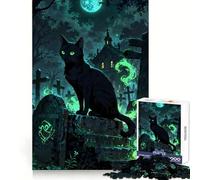 Netherworld Guardian︰ The Cemetery Cat 1000 Pieces Jigsaw Puzzles for Adults Brain Workout Toy Stress Free Art Assembly Festival Gift (38x26cm)