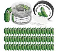 Netholid Pickle Affirmations Cards in A Jar, 60 Positive Daily Affirmations, Inspirational Gifts for Pickle Lover Women Men (Pickle, 60PCS)