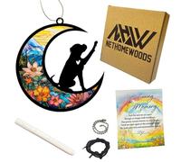 NETHOMEWOODS Boxer Memorial Suncatcher, Personalized Dog Loss Gift with Name & Date, Rainbow Bridge Remembrance for Dog Lover, Sympathy Pet Bereavement Gifts, Hanging Window Decor