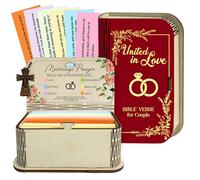 NETHOMEWOODS Marriage Bible Verse Box - 150 Prayer Cards, Christian Wedding Gift for Couples Mom Dad, Inspirational Scriptures, Housewarming Gifts
