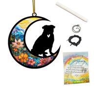NETHOMEWOODS Pug Memorial Suncatcher, Personalized Rainbow Bridge Remembrance with Name & Date, Dog Lover Passing Away Gift, Loss of Pet Bereavement Gifts, Hanging Window Decor, Car